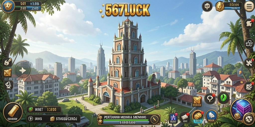 Tampilan gameplay seru di 567LUCK dengan menara pertahanan yang strategis.
