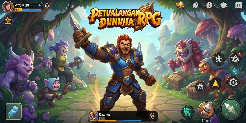 Gameplay RPG yang mendebarkan dan penuh aksi dalam ATOM138.