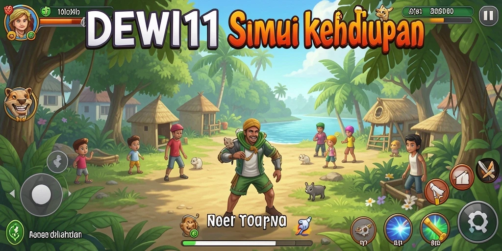 Screenshot gameplay DEWI11 yang menampilkan interaksi karakter.