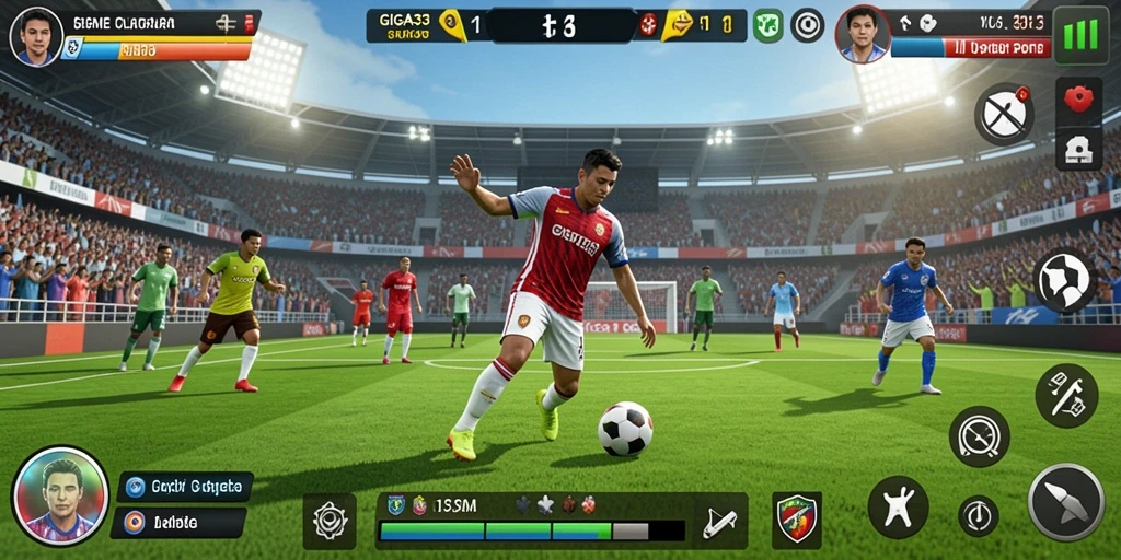 Tampilan gameplay menarik GIGA33 dengan aksi olahraga yang seru.