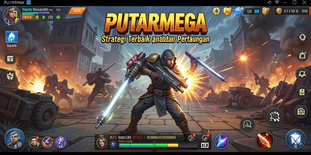 Tangkapan layar PUTARMEGA menampilkan aksi strategi yang intens dan mendebarkan.